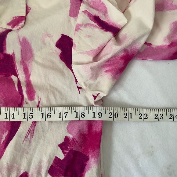 Anthropologie Floral Midi Dress in Pink and Cream - Picture 7 of 11